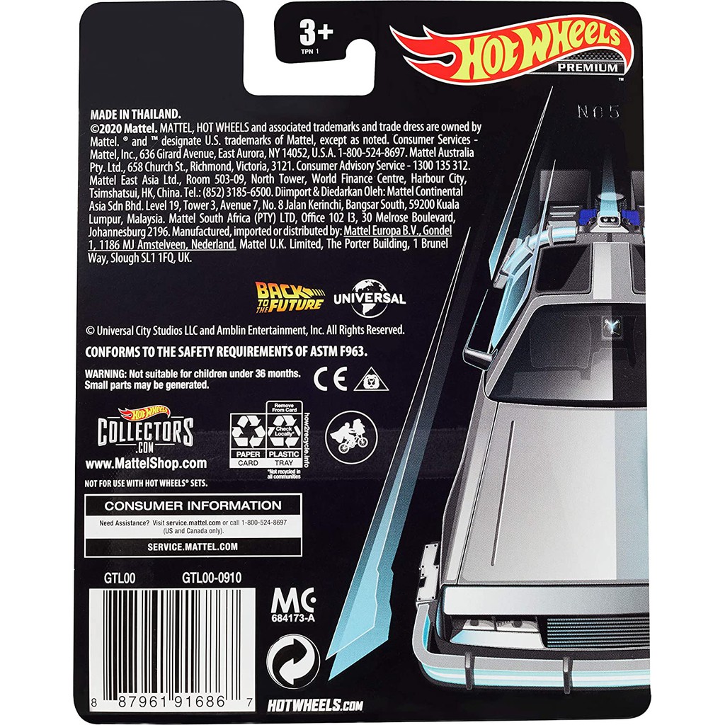 hot wheels back to the future 35th anniversary delorean time machine