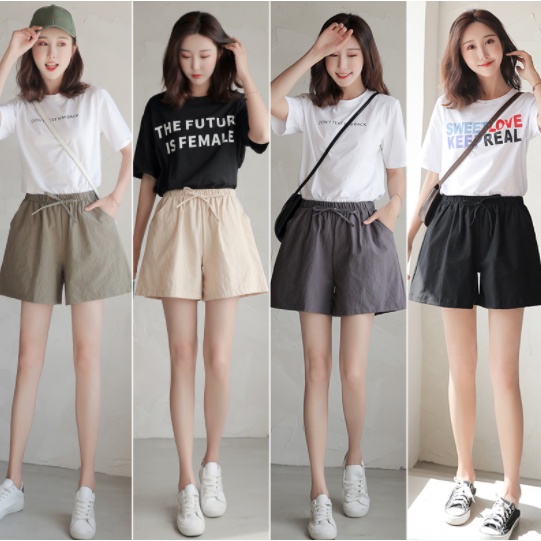 New loose linen cotton linen large student sports casual shorts