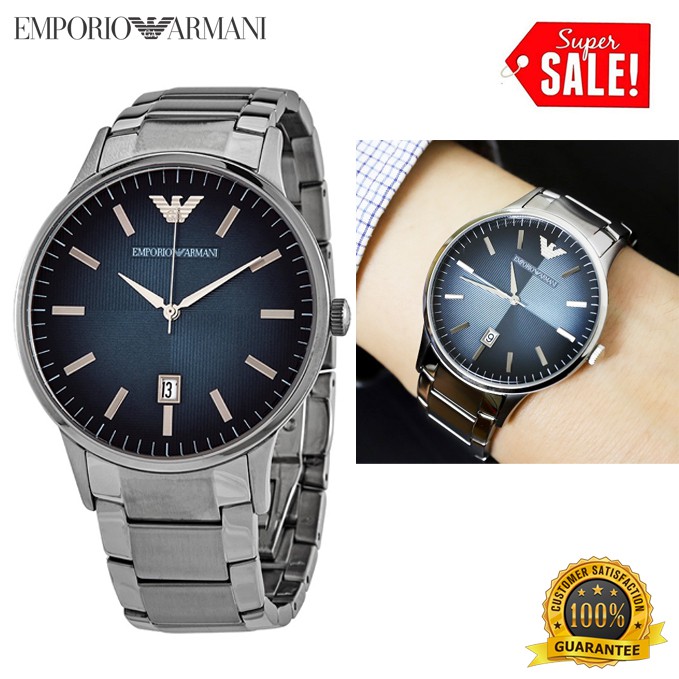 emporio armani men's watch blue face