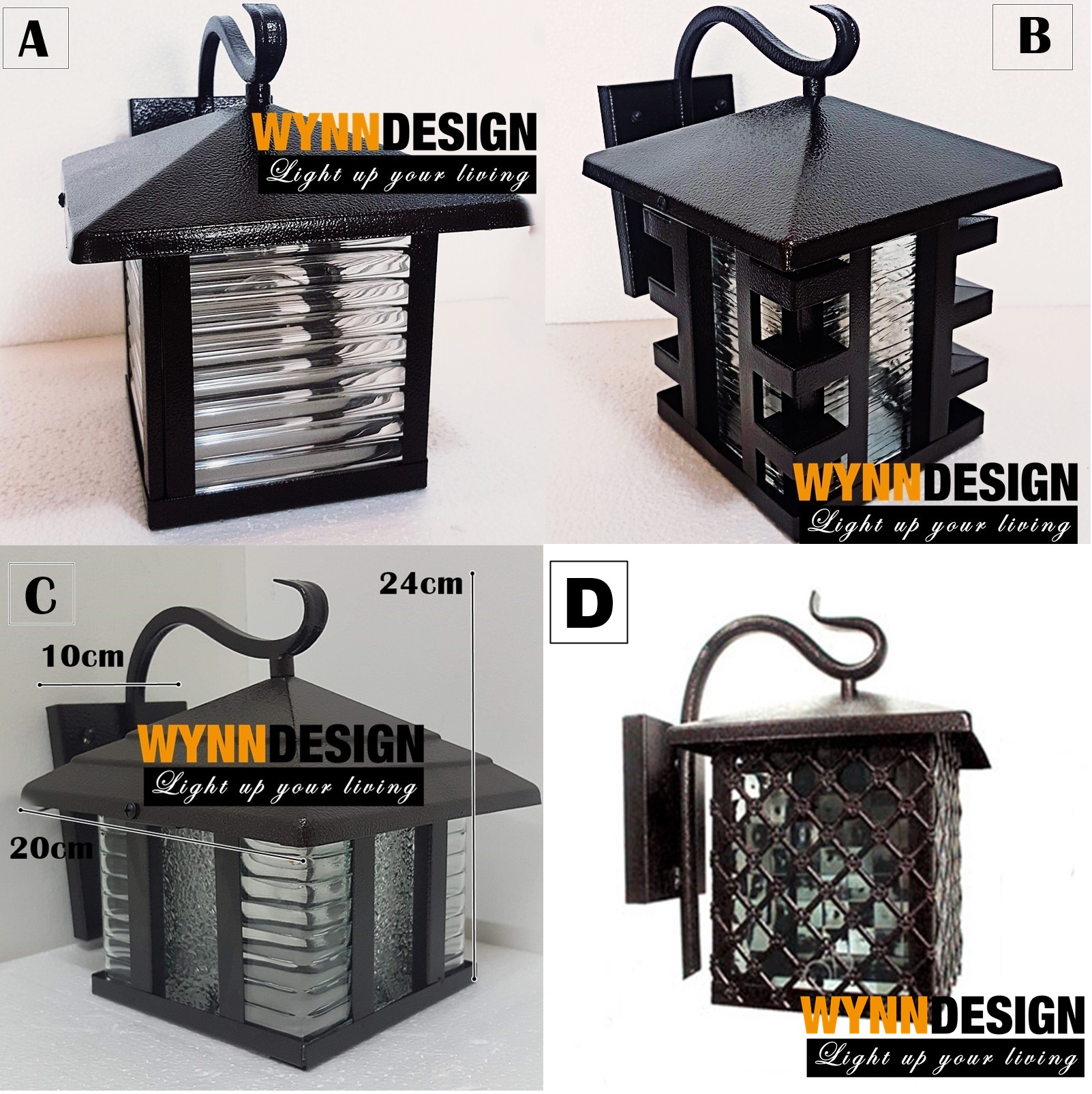 Wynn Design Outdoor  Wall Lamp Weather Proof Light Lampu 