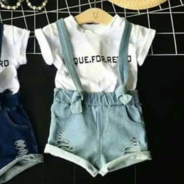 Jumpsuit jeans ripped pants light blue