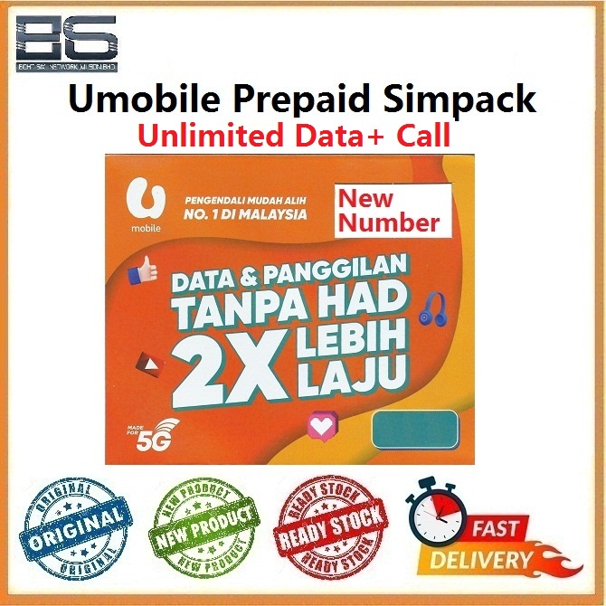Umobile New Prepaid Simpack 4G & 5G GX38 Unlimited Data + Call