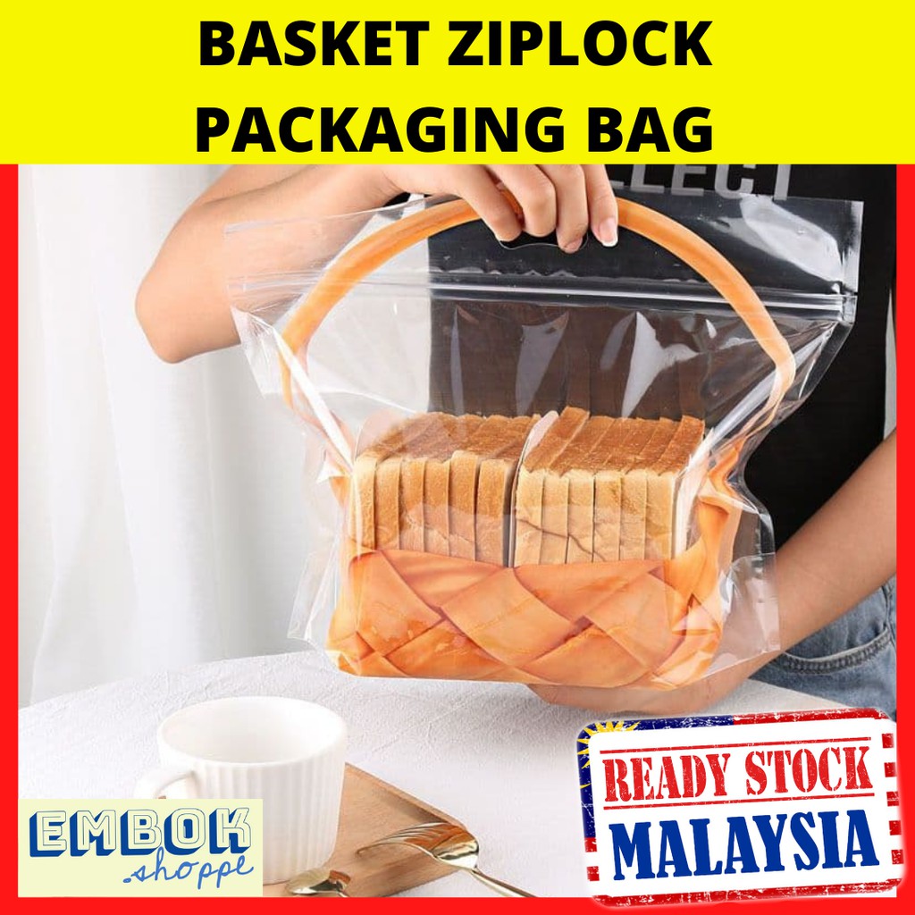 [LARGE] ZIPLOCK BAKERY/GIFT BASKET PACKAGING THICK PLASTIC BAG - REUSABLE PLASTIK ZIPLOCK