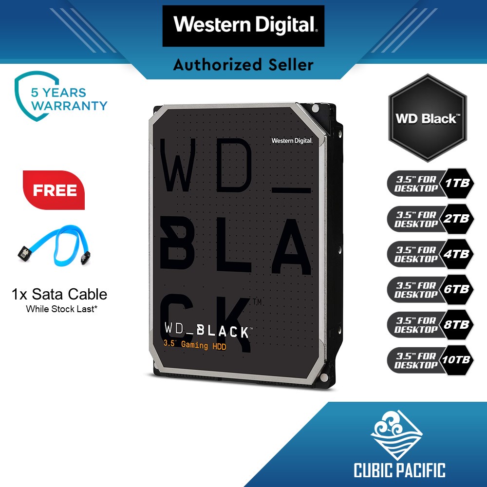 Western Digital Wd Black Performance 3 5 Desktop Internal Hdd Sata 7 0rpm Hard Disk 1tb 2tb 4tb 6tb Free Sata Cable Shopee Malaysia