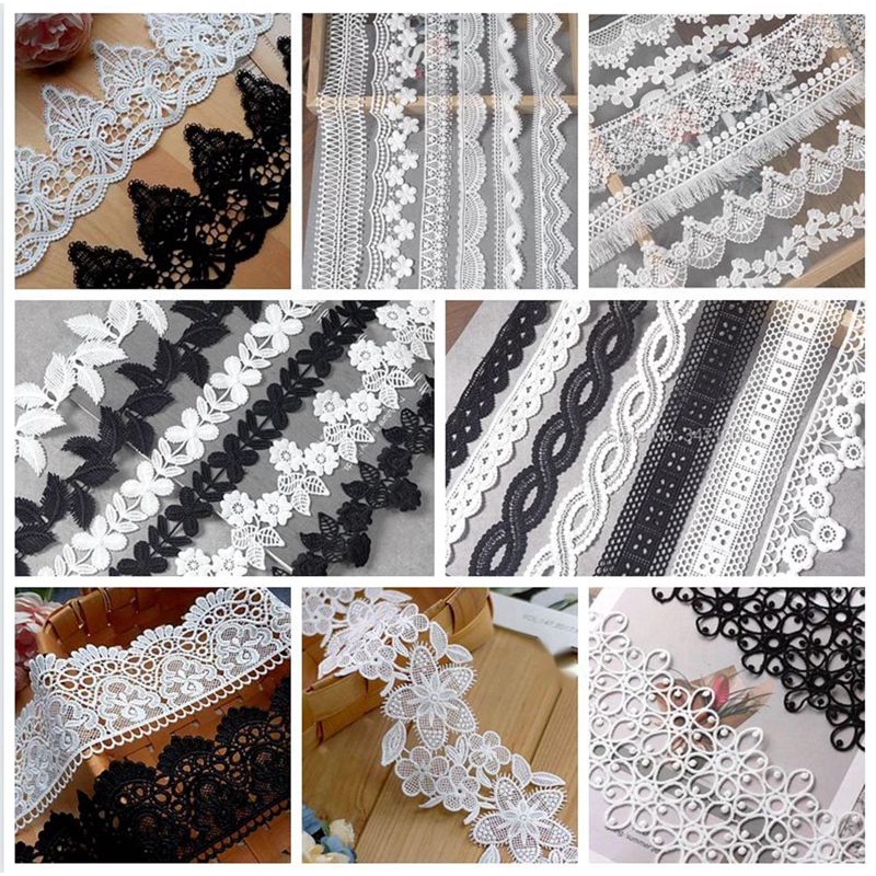 high quality cotton thread water soluble embroidery lace accessories diy clothing shoulder strap home decoration Milk Silk Water-soluble Lace Garment Stitching Decoration Material