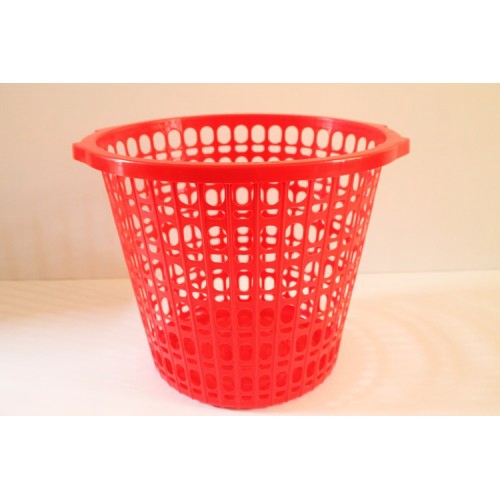 red clothes basket