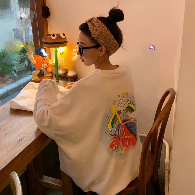 mg long sleeve tops sweatshirt autumn college wind printing loose pullover round Sweatshirts For Sale. Welcome To Buy Now! Lower Price