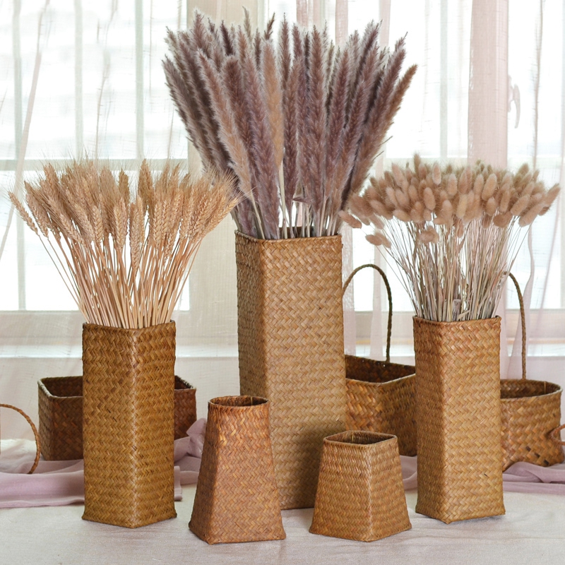 Seaweed Woven Flower Basket Home Decoration Vase Table Ornaments