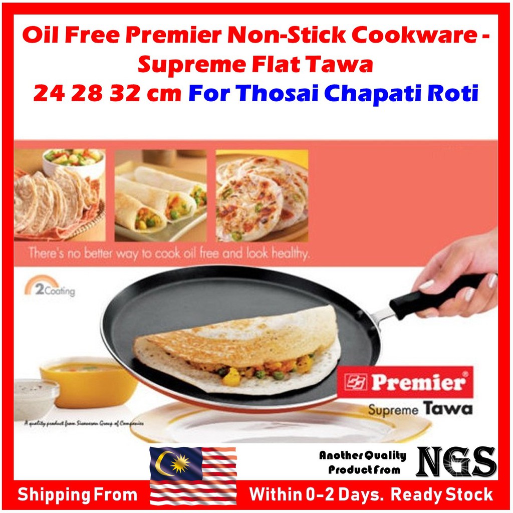 (Made in India) Premier Zero Oil NonStick Cookware Supreme Flat Tawa