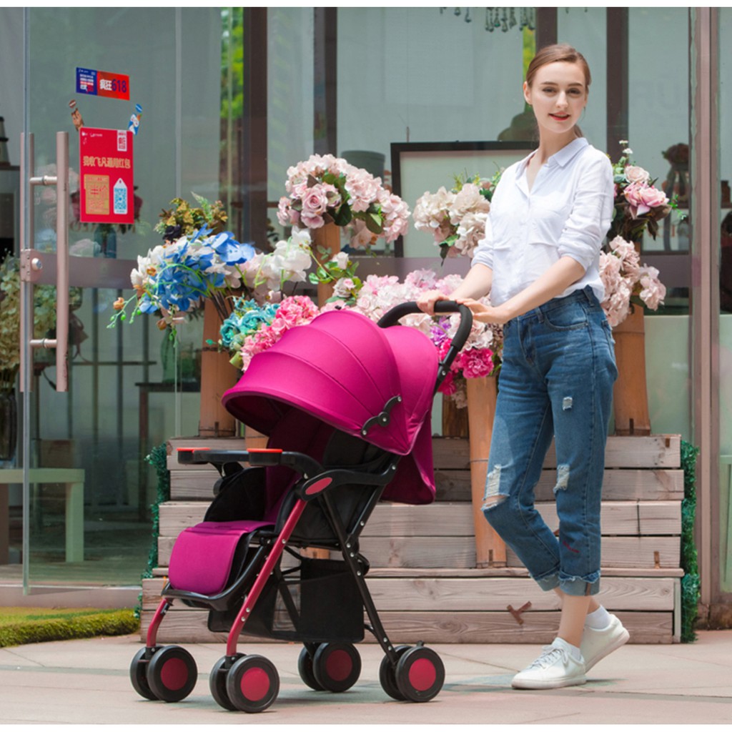 pink toddler stroller