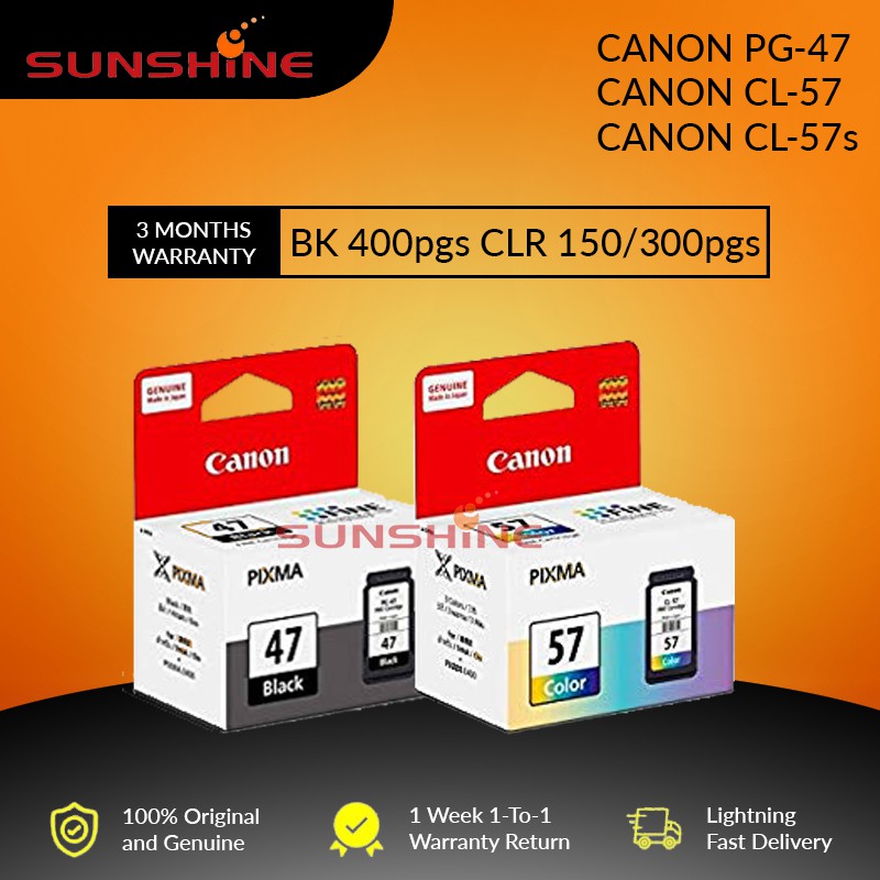 Canon Pg 47 Black Cl 57 Color Ink E410 E400 E460 E480 E470 E3170 E4270 Pg47 Cl57 Shopee Malaysia