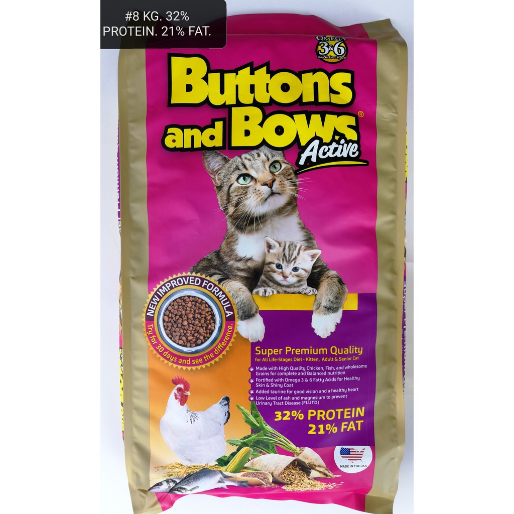 Buttons and Bows Active Cat Food Makanan Kucing 8kg Shopee Malaysia