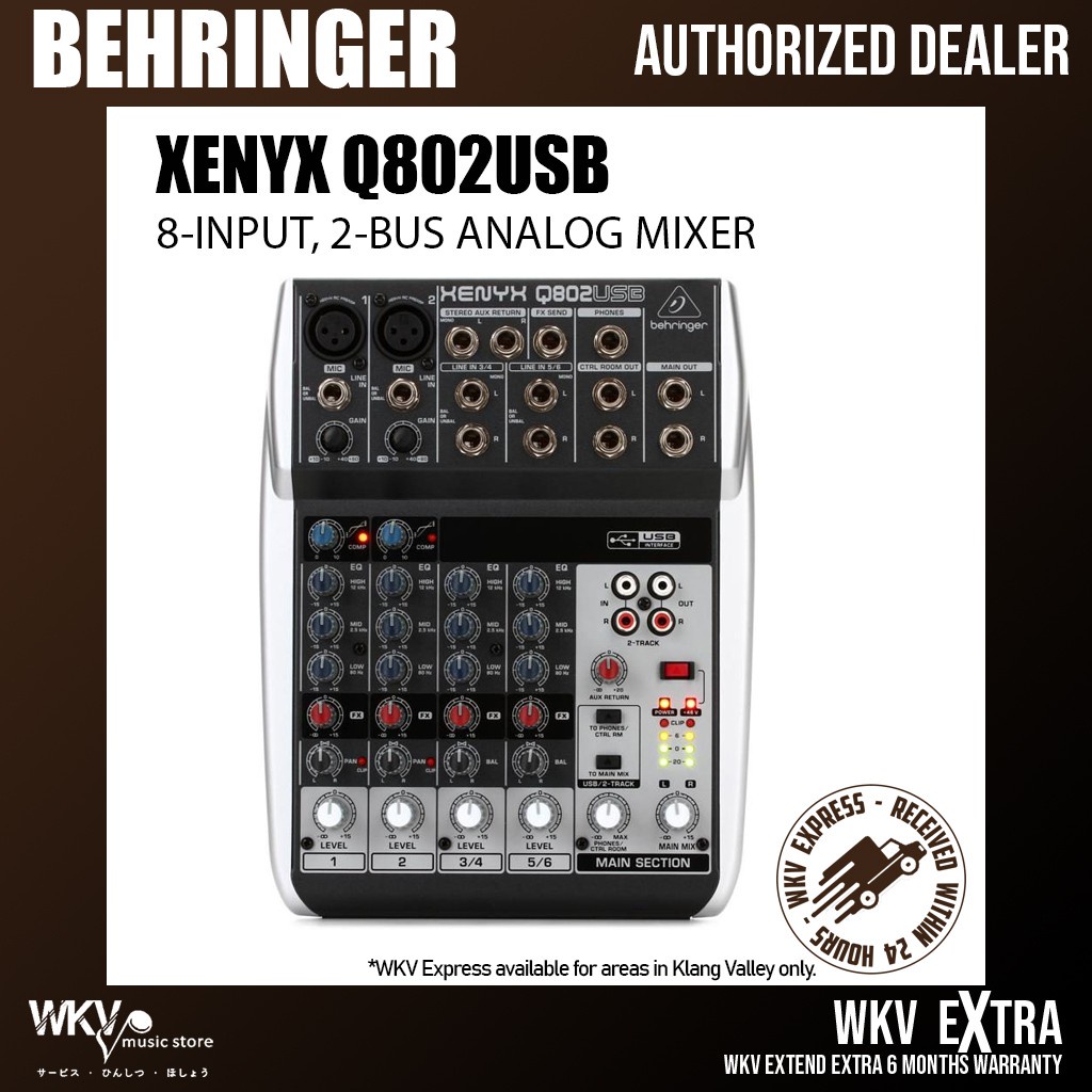 Behringer XenyxQ802USB 8 Channel Analog Mixer with USB (Xenyx Q802USB