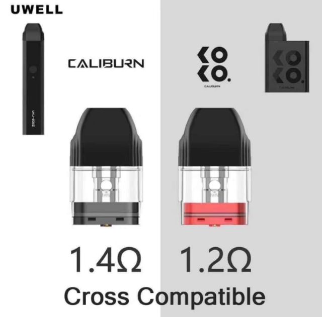 Original Uwell Caliburn/ Uwell Koko Replacement Pod Cartridge (2ml , 1.4Ω/ 1.2Ω) ( 1 Box 4Pcs ) | Shopee Malaysia