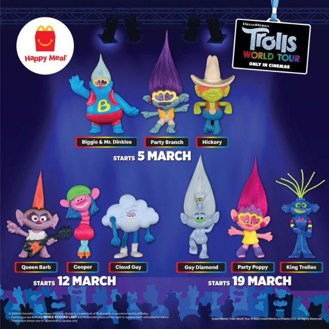 Trolls World Tour Dreamworks Animation Mcdonald S Mcdonalds Mcdonald Mcd Happy Meal Toy Shopee Malaysia