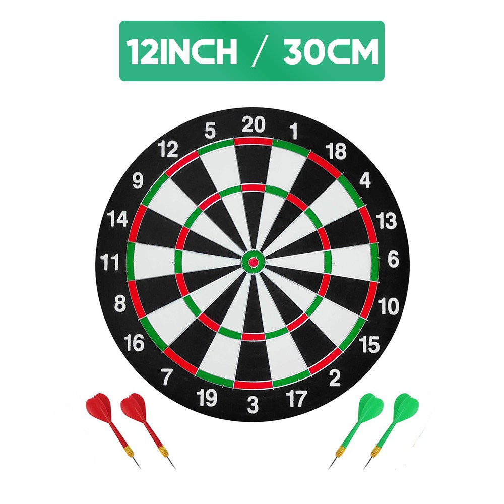 12/16INCH 30/40CM DART GAME DOUBLE-SIDED DART BOARD BACK BOARD WITH DARTS METAL TIP SET FOR ADULTS OR KIDS
