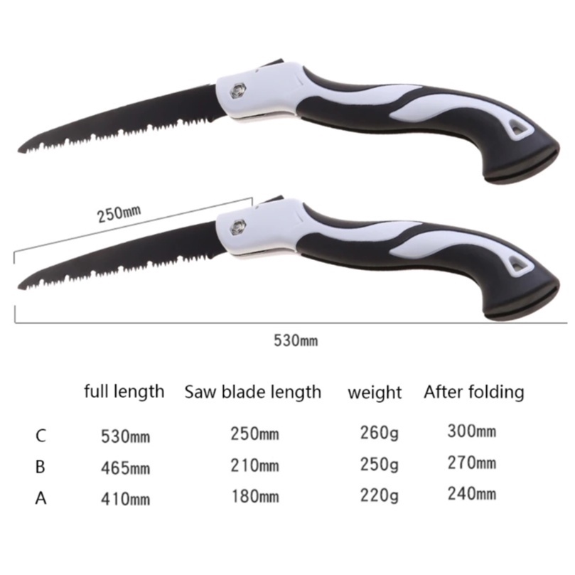 180-300mm Gergaji Pokok Gardening Garden Pruning Saw Folding Fruit Tree Pruning Horticulture Tool For Outdoor Camping