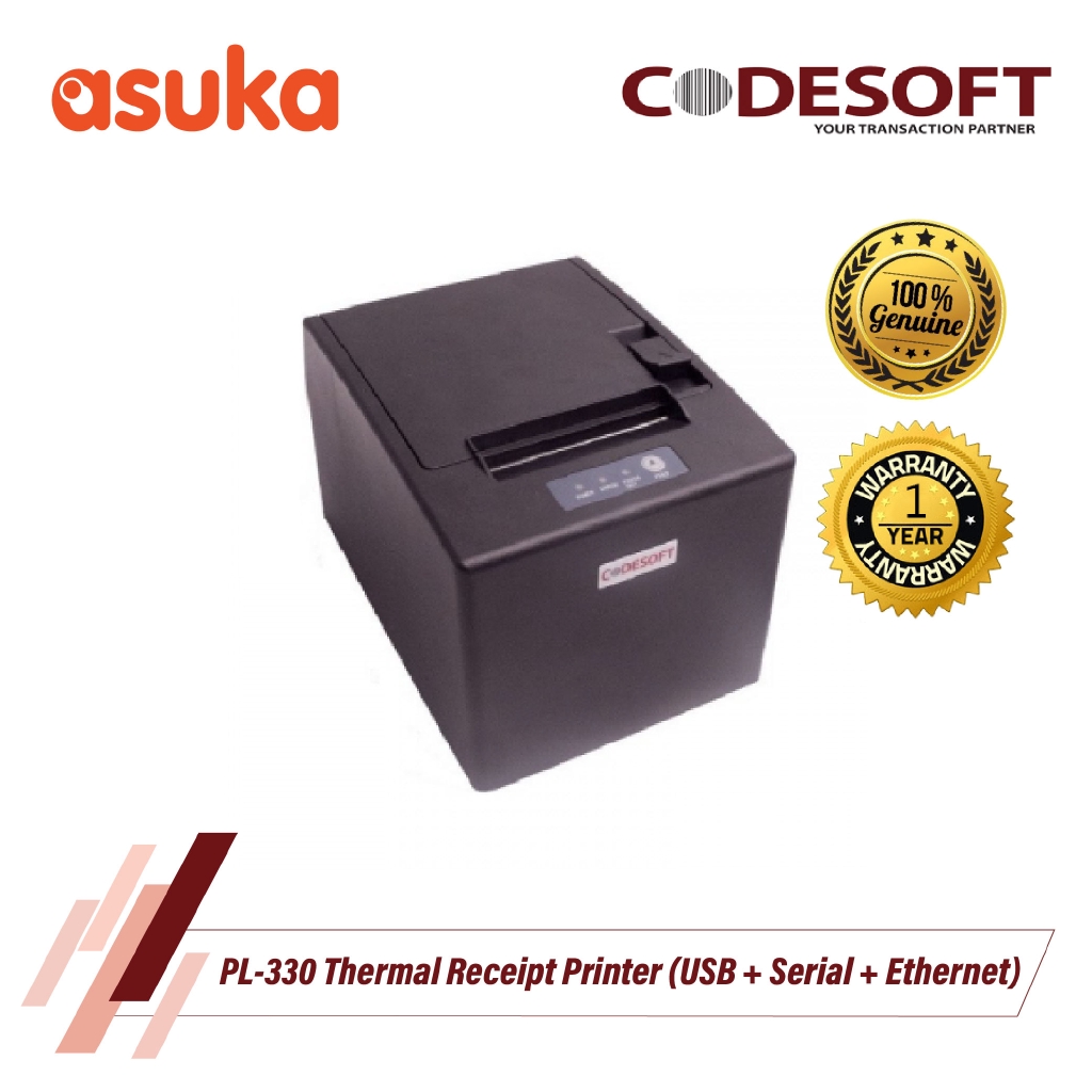 Code Soft PL-330 Thermal Receipt Printer (USB + Serial + Ethernet)