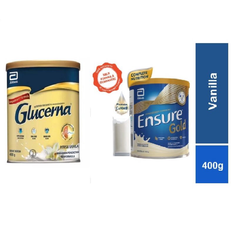 Abbott Ensure Gold / Glucerna (Wheat/Coffee/Chocolate) 400g Shopee