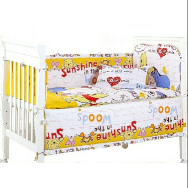 Winnie The Pooh Premium Baby Bedding Set 5 Pcs Shopee Malaysia