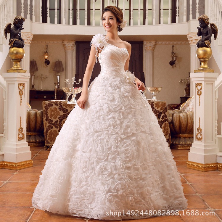 single strap wedding dress