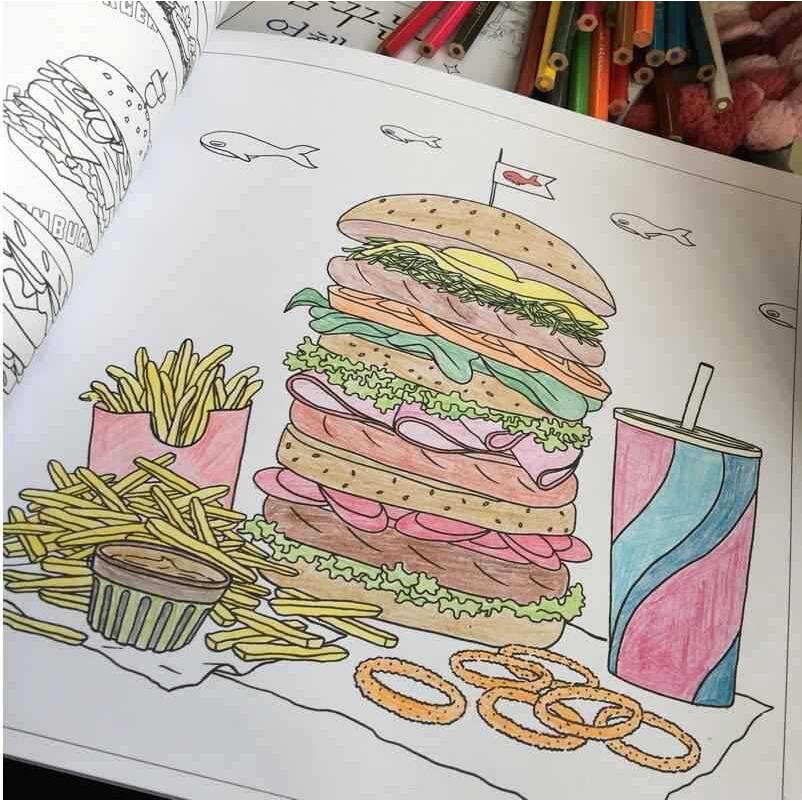 Download READY STOCK 96 Pages COLORING AND THE FOOD Colouring Book Adult Pressure-relief Relax Secret ...