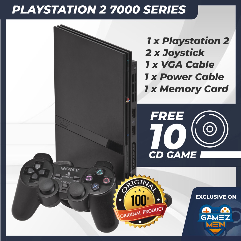 PS2 PLAYSTATION 2 SLIM FREE 10 GAMES 2 JOYSTICK SERIES 7000/9000 | Shopee Malaysia