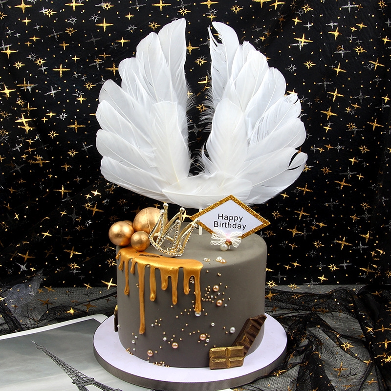 Birthday Cake Decoration Ornaments Plug In Strips Wide Feather