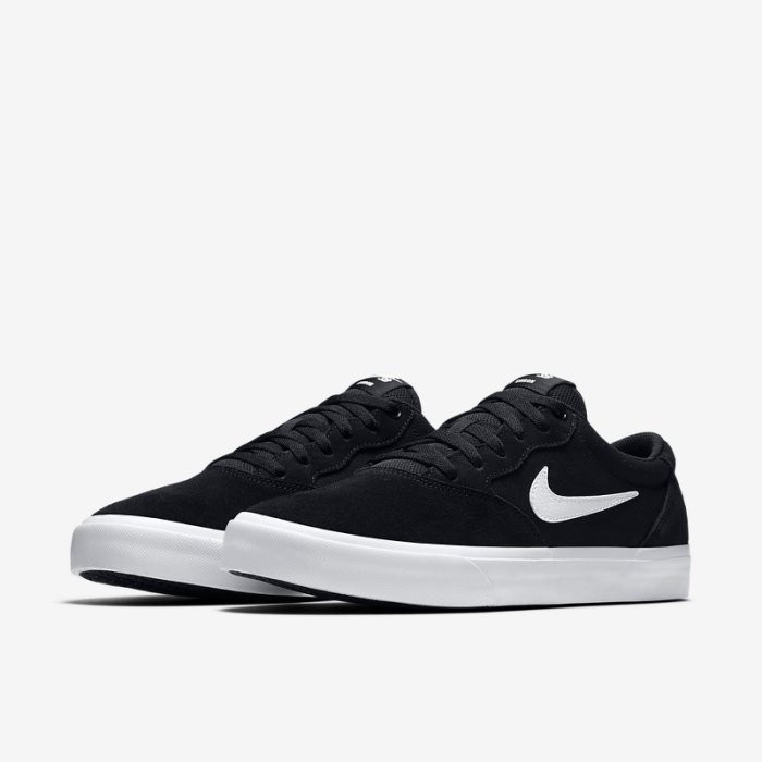 nike sb chron slr black & white skate shoes
