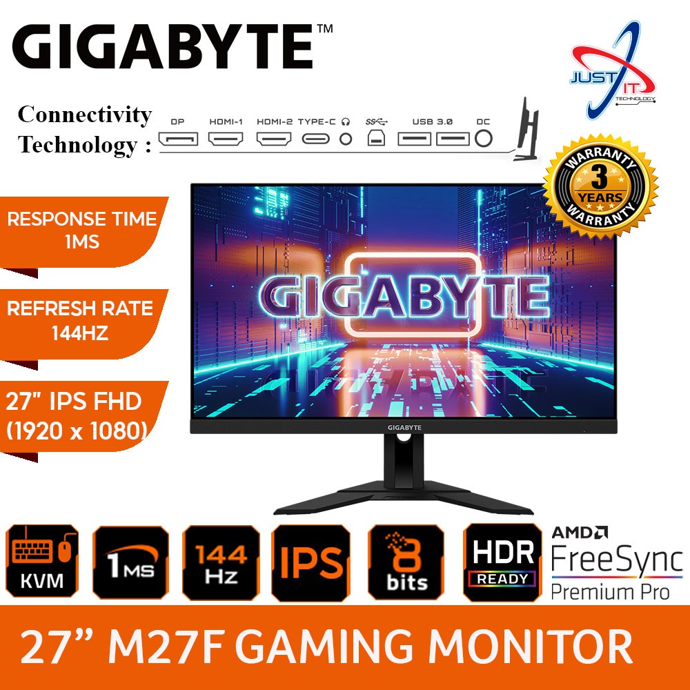 GIGABYTE M27F IPS FHD 144HZ 1MS HDR KVM GAMING MONITOR | Shopee Malaysia