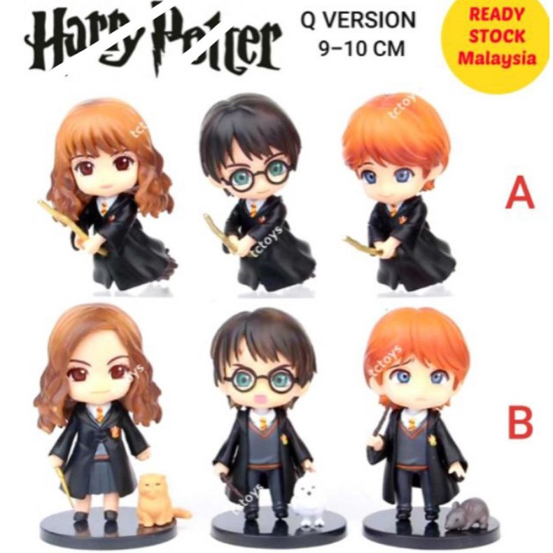 6PCS HARRY POTTER FIGURE 10CM Q VERSION POWERFUL WIZARD HARRY POTTER ...