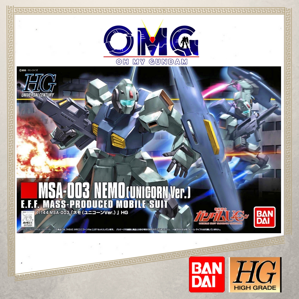 Bandai Hguc Msa 003 Nemo Unicorn Ver Hguc Nemo Gundam Unicorn Ver Hg Nemo Unicorn Gundam Msa003 Nemo Omg Shopee Malaysia