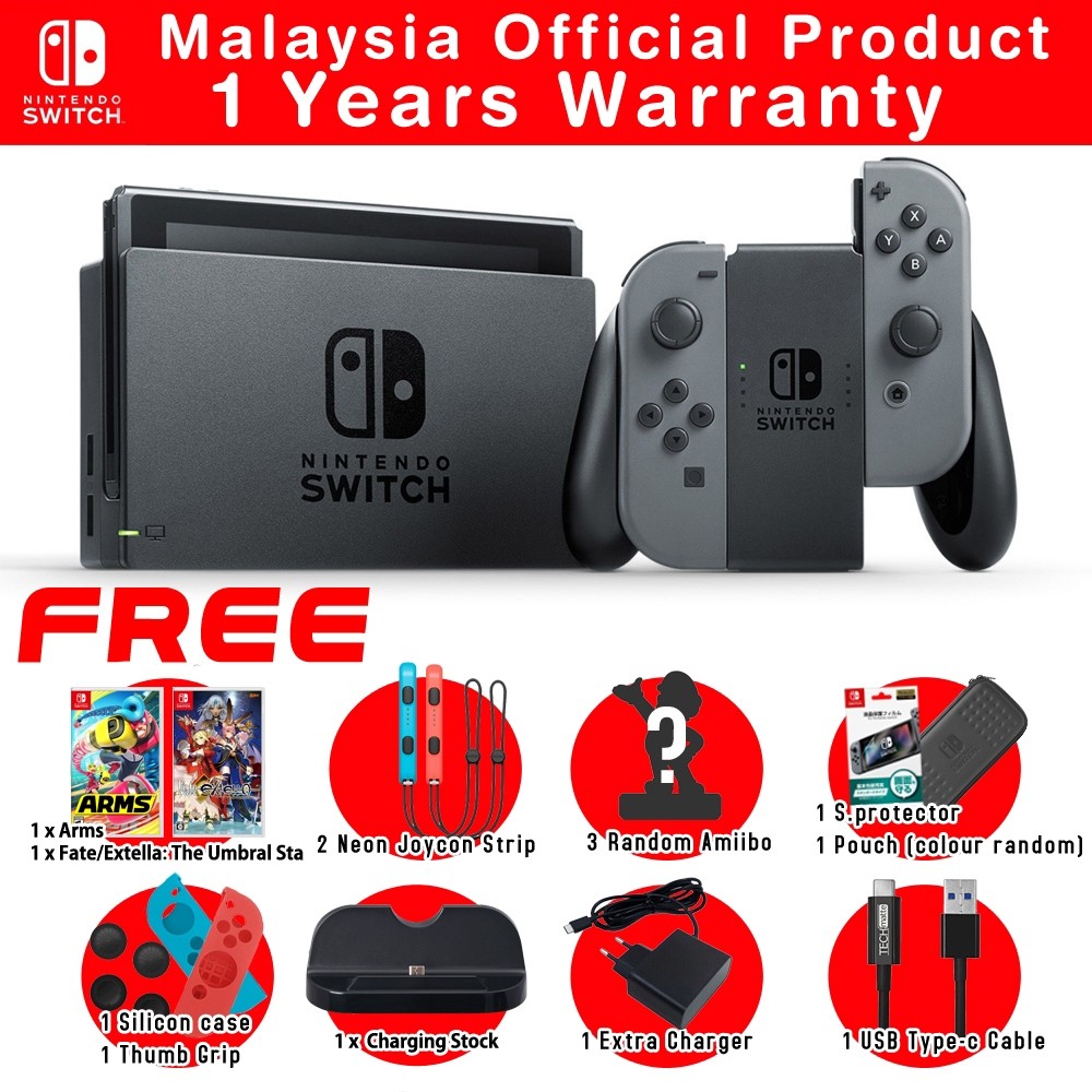 NINTENDO SWITCH HOLIDAY BUNDLE (GREY BLACK) V1 Shopee Malaysia