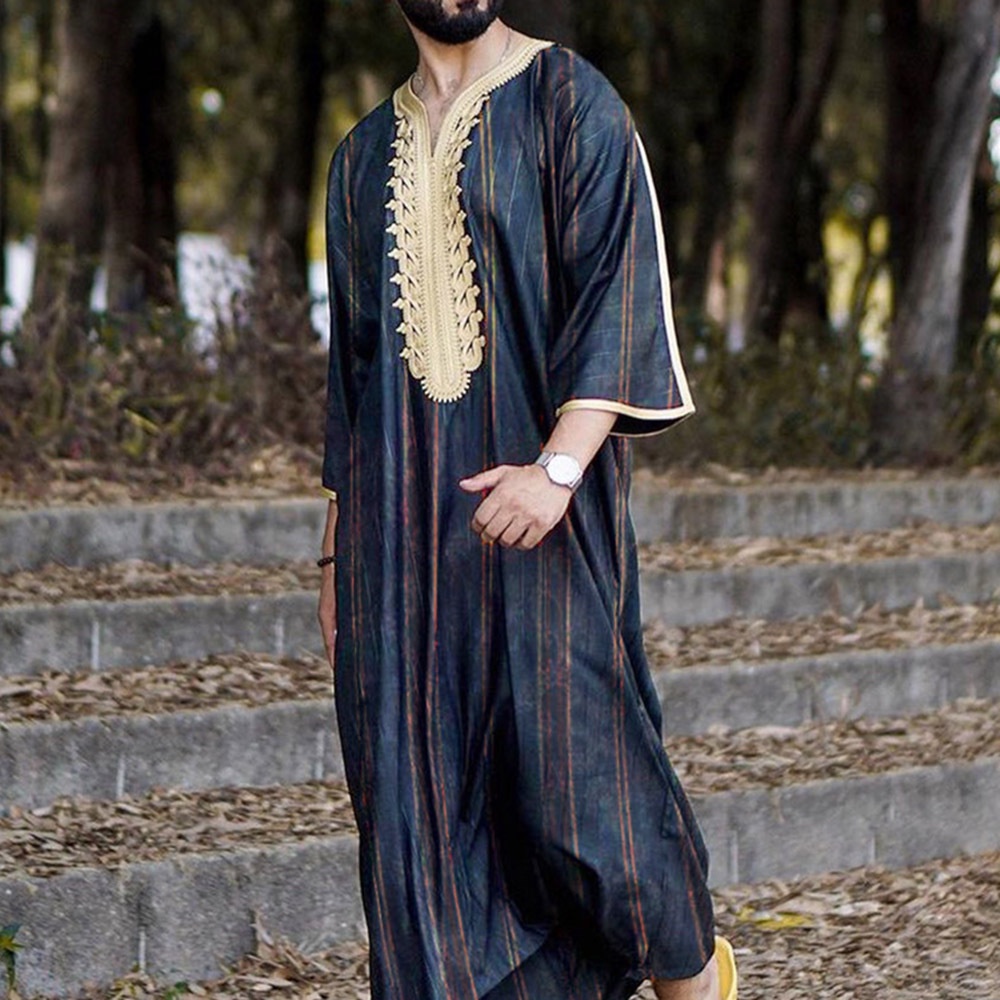 Kleding Herenkleding Pyjamas & Badjassen Jurken Mannen Royal caftan leelan lange kaftan stijlvolle mannen robe traditionele moslim kostuums islamitische mannen outfits lange Turkse kaftan Dubai Arabische Jubba 