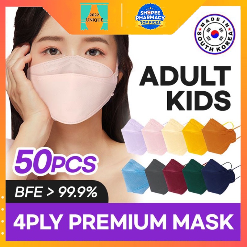 ZOCN 10 PCS Korean KF94 3D 4 PLY protection Adult Face Mask Earloop Anti-Virus Covid mask Topeng Muka 成人口罩