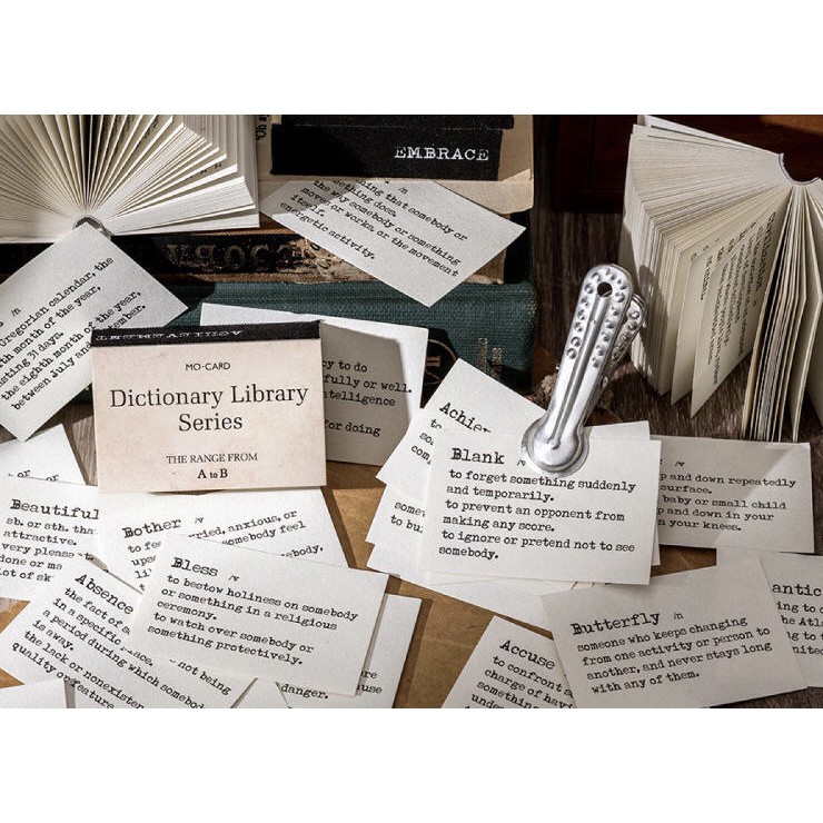 Dictionary Library Series Memo Pad Typewriter English Words Vintage Decoration Journal Bujo Diary Paper DIY 单词便签本 手帐素材