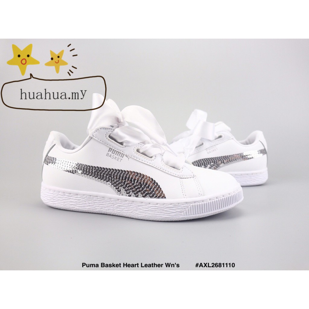 puma basket heart leather wn's