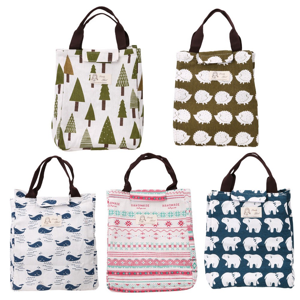 canvas tote lunch bag