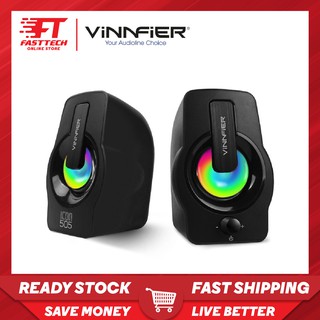 Vinnfier RGB USB Powered 2.0 Speakers ICON 505 with Highly Efficient Built-in Drivers & 7 Colours Pulsating RGB