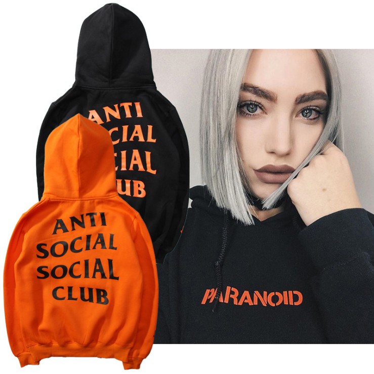 anti social social club orange hoodie