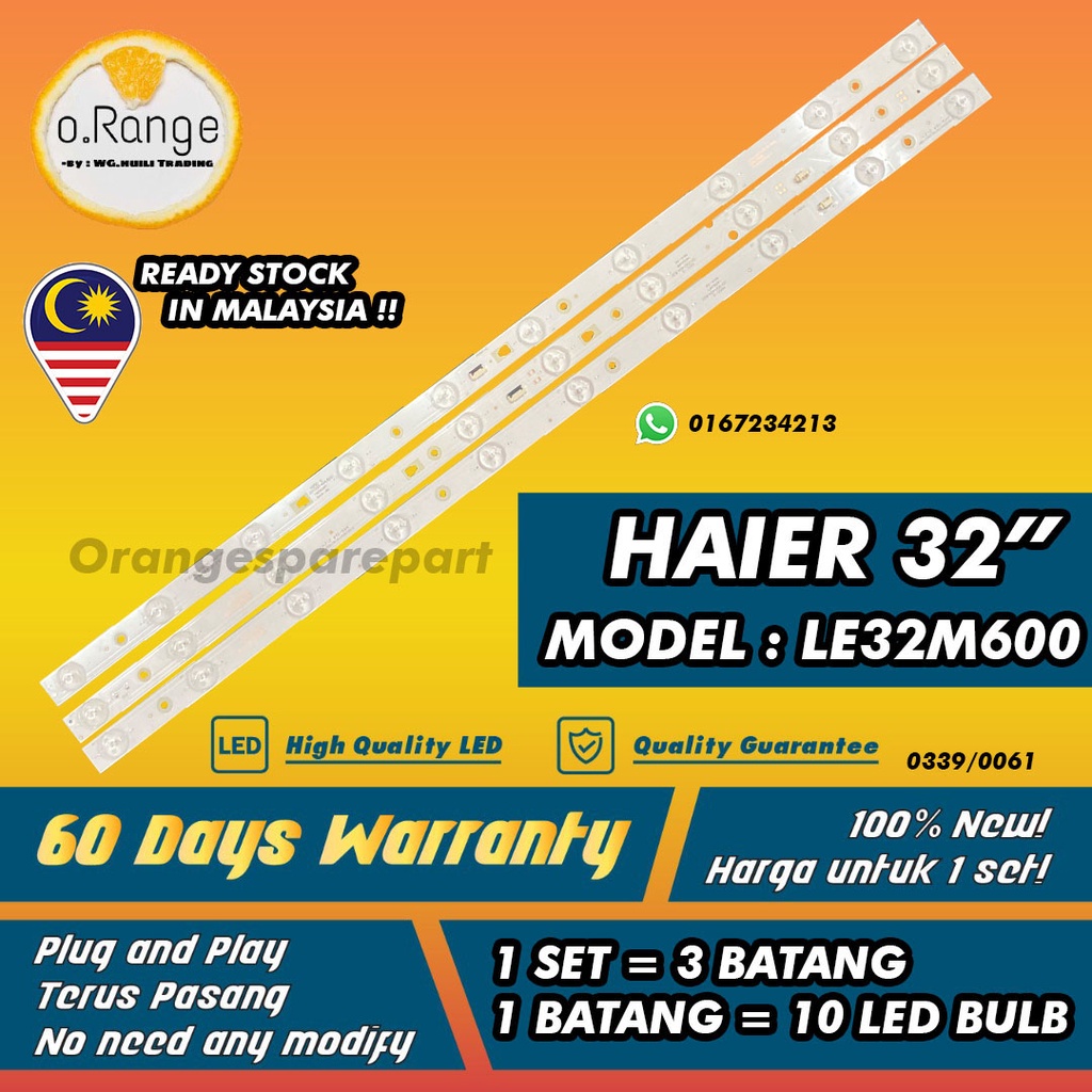LE32M600 HAIER 32" LED TV BACKLIGHT (LAMPU TV) HAIER 32 INCH LED TV BACKLIGHT 32M600