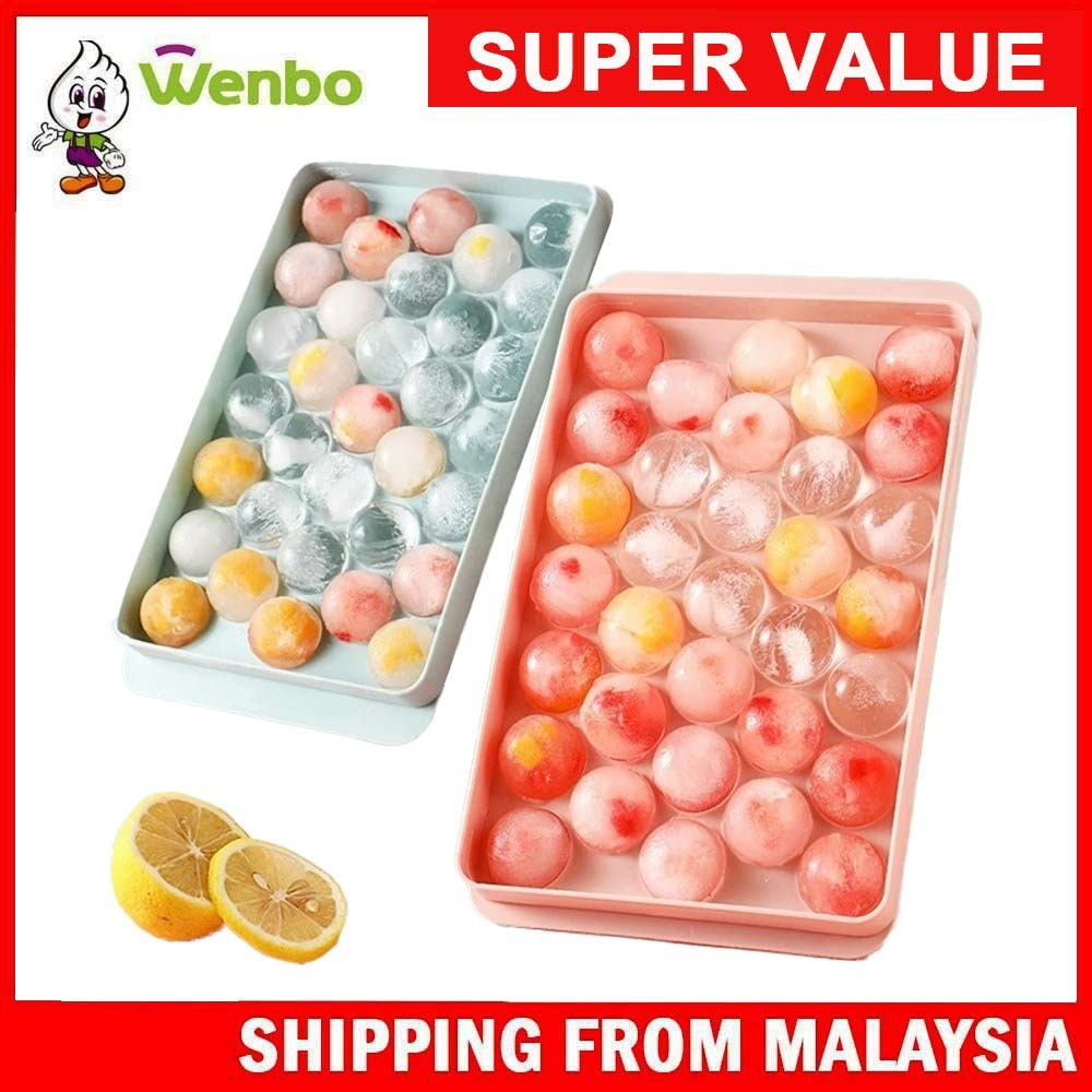 Wenbo 33 Holes Ice Ball Cube Tray Jelly Maker Ice Maker Tray Plate Round Ice Ball Tray Mould