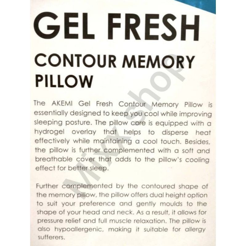 akemi coolsenz contour memory pillow