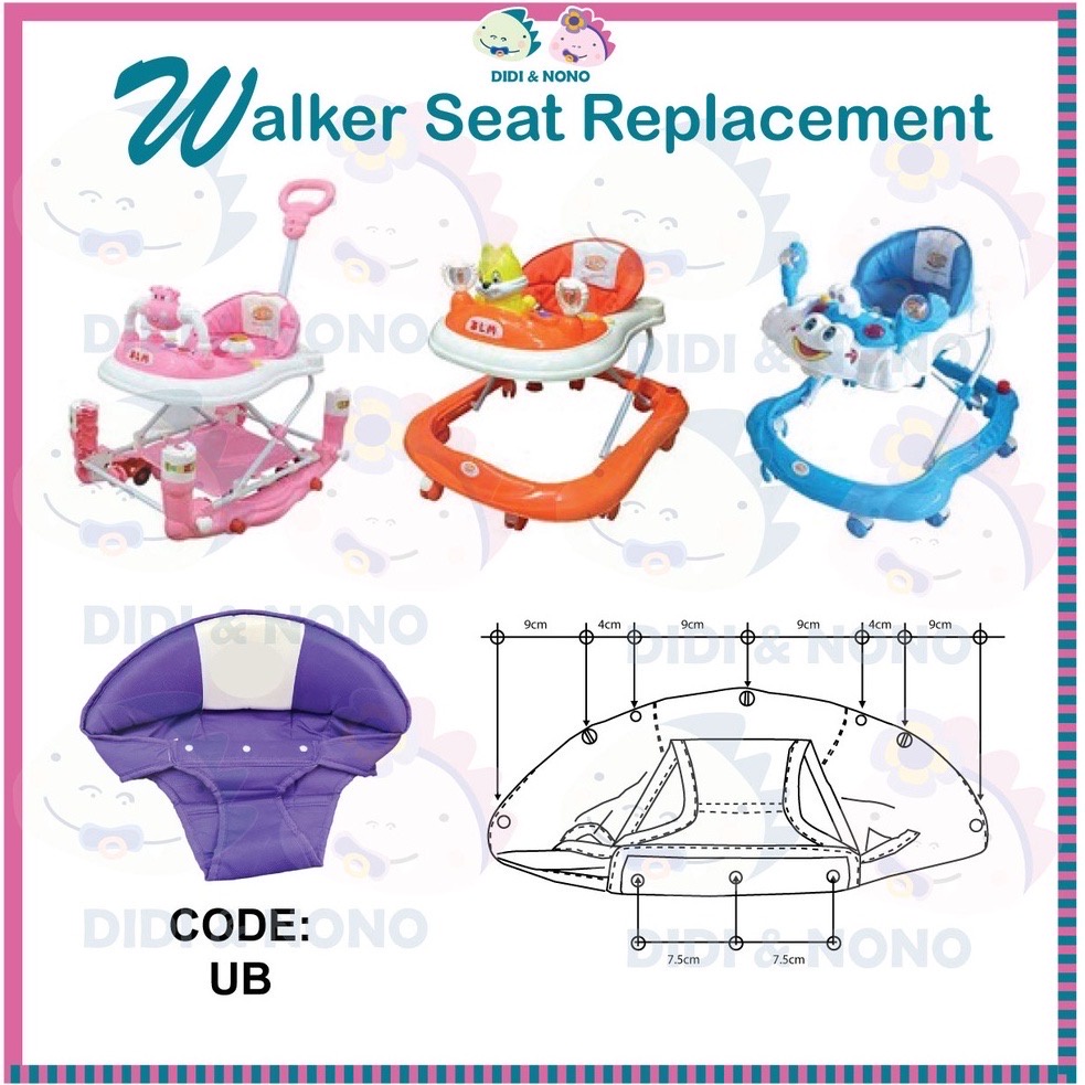 Walker seat replacement cushion ganti kereta roda jalan baby(seat only