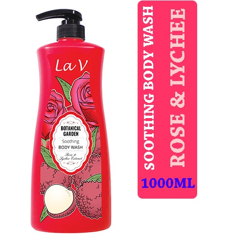 La V Botanical Garden Soothing Body Wash Rose & Lychee Extract (1000ml