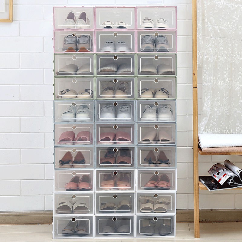 Shoe Organizer - 3 Pack - Clear Plastic Stackable Shoe Rack | Shopee  Malaysia