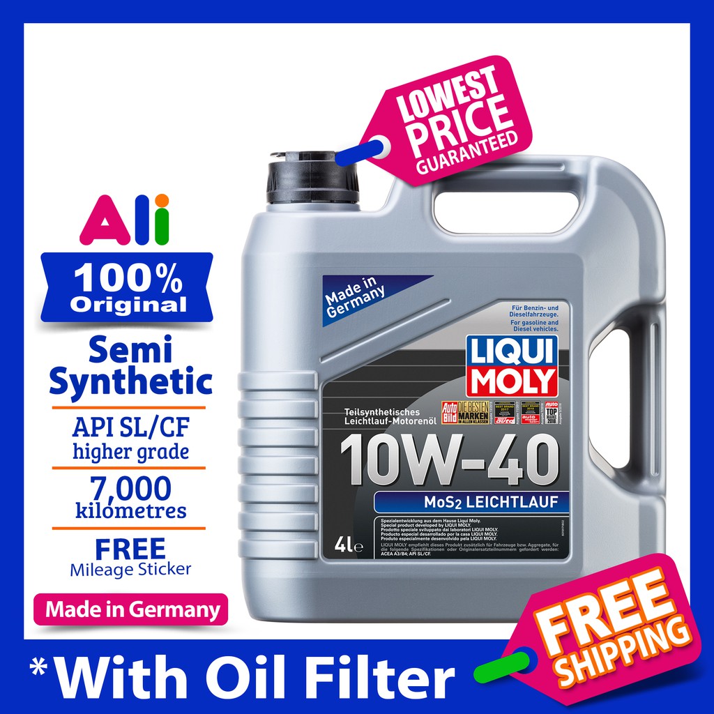 Liqui Moly MoS2 Leichtlauf 10W40 4L (or 1Lx4) Semi 