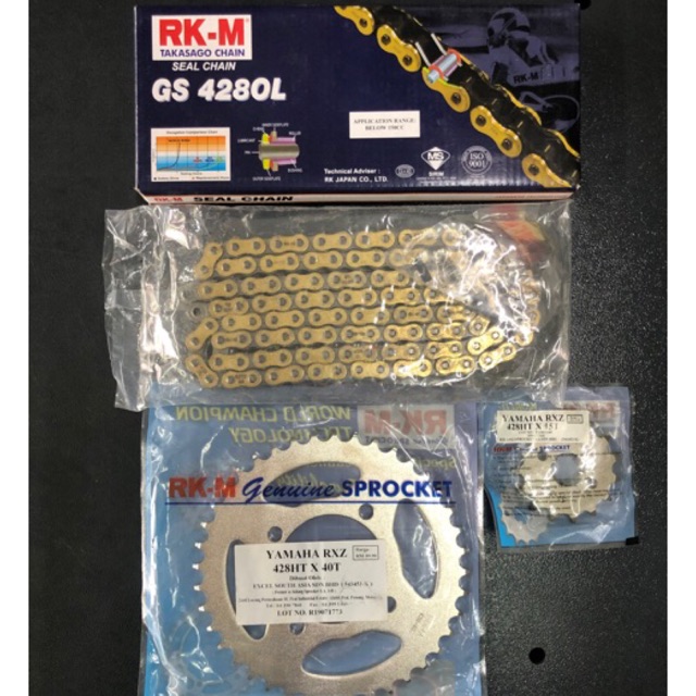 Rkm Sprocket Set 428 With O Ring Chain For Yamaha Y 125zr Rxz 135 Shopee Malaysia