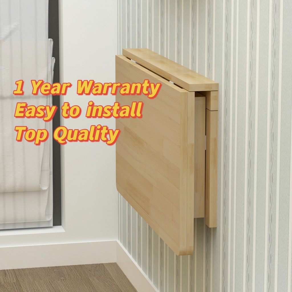 Solid wood folding table wall hanging table dining table by the wall