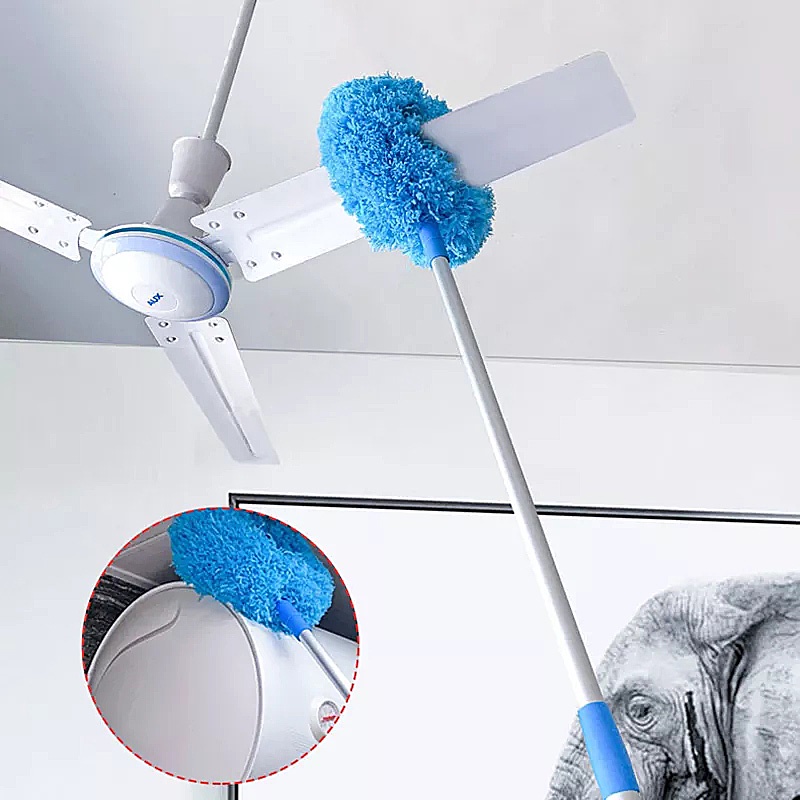 (Ready Stock)Ceiling Fan Duster Absorb Dust Save Strength Adjustable
